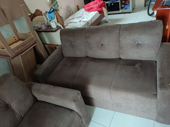 Conjunto de Sofá 3 Lugares + Poltrona Confortável