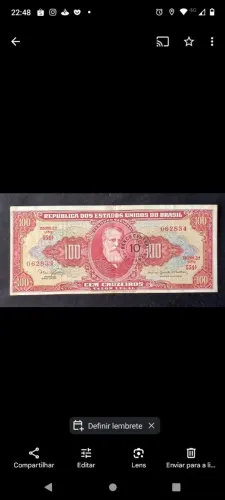 Nota de 100 cruzeiros do Brasil - 1942. Cédula 100 cruzeiros