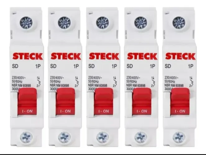 Disjuntor Din Unipolar STECK Kit com 12 unidades 16A