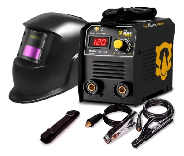 Máquina Inversora de Solda MI150C MMA Eletrodo TIG The Black Tools + Mascara
