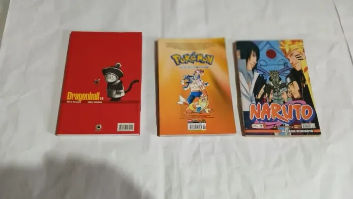 3 mangás - dragon ball, pókemon e naruto