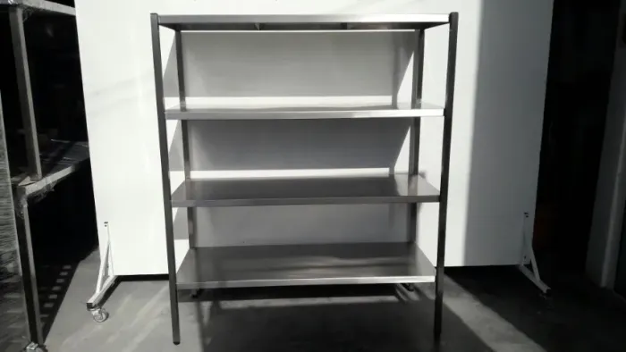 Expositor vitrine prateleira estante em inox com 4 planos - Fabricamos sob medida