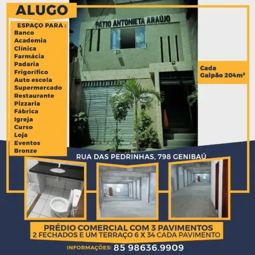 Patio Antonieta Araujo 200m2 /negocios/lojas/espaços/boa localização/dinheiro/ficar rico