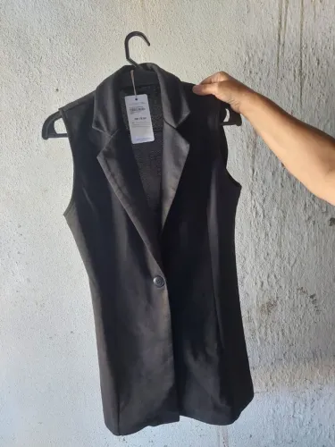 Colete social feminino preto
