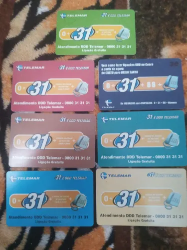 Cartões Telefônicos TELEMAR DDD 31 - Coleção
