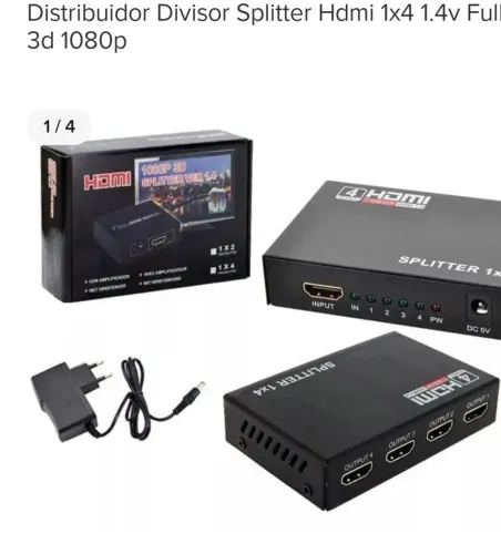 Splitter HDMI 1x4 1.4v 3D Full HD 1080P