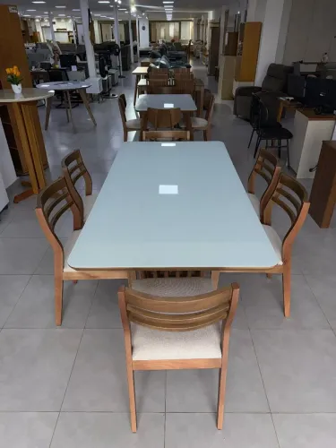 Conjunto Mesa de Jantas 180x90 Com 6 Cadeiras Madeira Maciça (Nova Direto da Fábrica)
