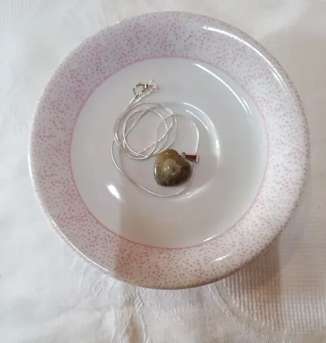 Colar de Prata 925 com pingente de pedra natural 