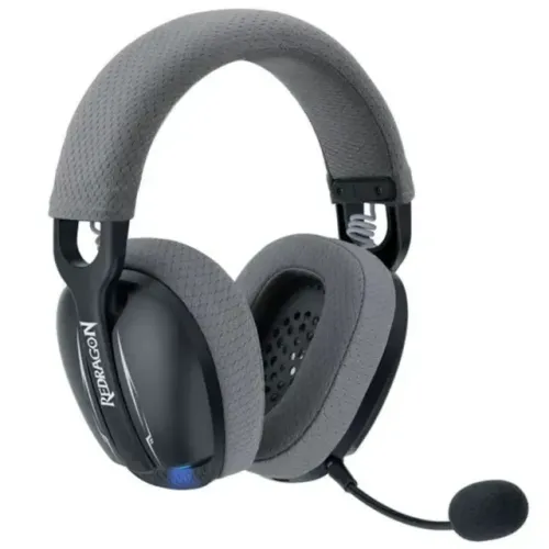 Headset Gamer Redragon Skuld Pro, Bluetooth, USB 2.4GHz, USB Tipo-C, Preto com LED Azul 