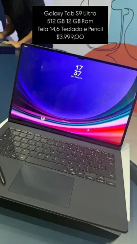 Galaxy Tab S9 Ultra / 512GB / 12GB / Grafite / Tela 14,6 / Teclado e Pencil / R$3.999,00