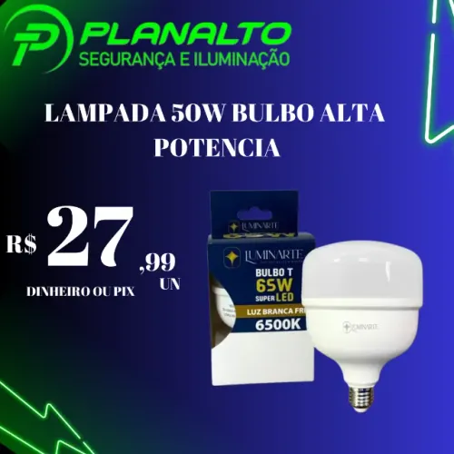 Lampada 50w Bulbo Alta Pontencia Luminarte (Nova)