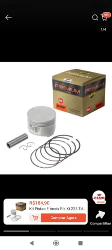 Kit Pistão e Anéis RIK XT 225