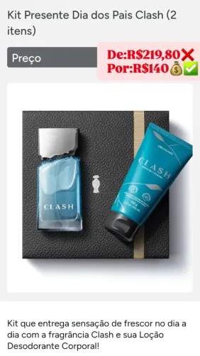 Kit Presente Dia dos Pais Clash (2 itens) - O Boticário