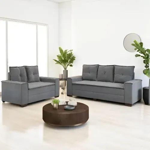 (PROMOÇÃO) Sofá 2 e 3 lugares Barcelona Cinza (EM ESTOQUE)