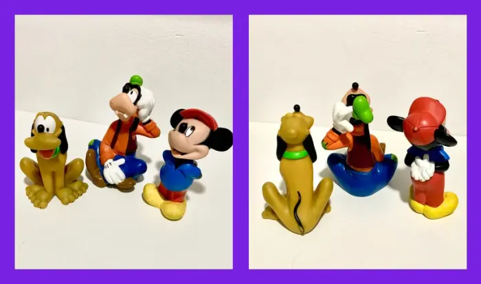 Lote Antigos Bonecos Mickey Pluto Pateta Original Disney