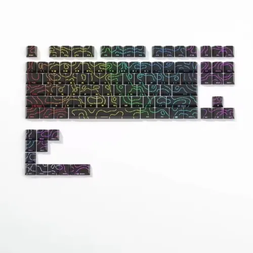 Keycaps topográficas BLACK PBT DoubleShot