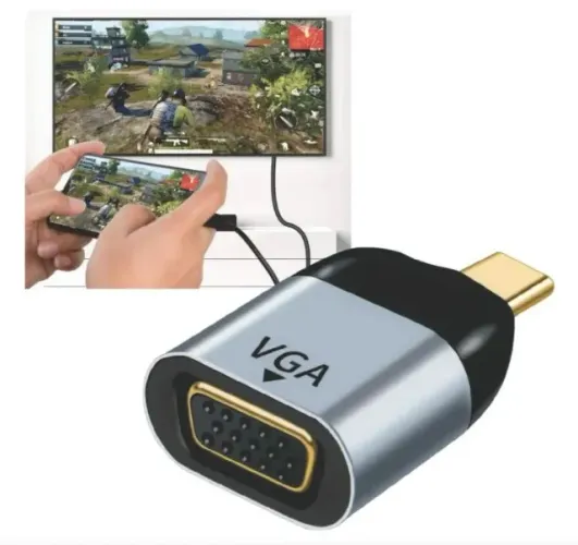 Adaptador Entra Usb Tipo-c Com Saída Vga Celular Computador Arduino Automação COD-CP870