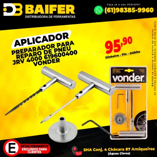 Aplicador Preparador Para reparo de Pneu JRV 4000 Vonder