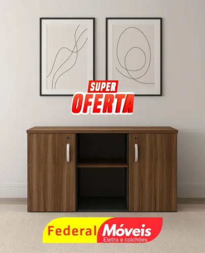 Armário para Escritório 0,75x1,32x0,42 - Baixo, resistente e com 2 portas!