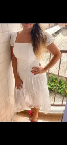 Vestido branco em viscose M