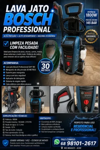 ? Lava Jato Bosch Profissional GHP 180 - Usado Apenas 1 Vez.