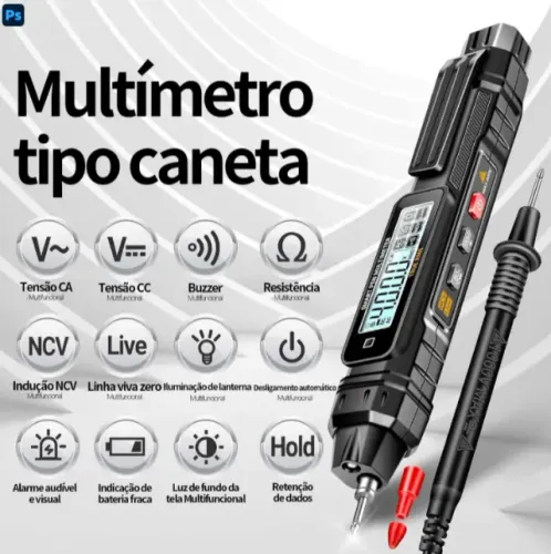 Multímetro Digital Caneta - Medição Automática, Inteligente