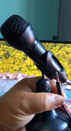 Microfone Condensador De Mesa Com Cabo P2