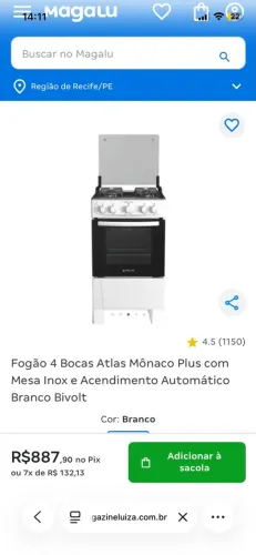 fogão 4 bocas nunca usado
