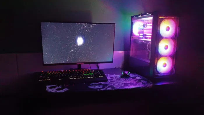 Pc gamer completo, com teclado e mouse rgb