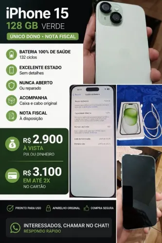 iPhone 15 bateria 100%