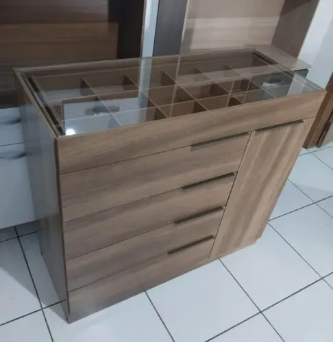 Cômoda com Porta Joias 4 Gavetas 1 Porta (Novo) Entrega Grátis! 