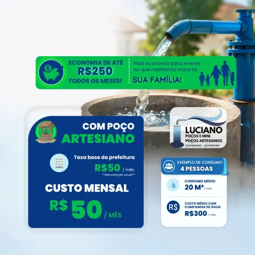 PROMOÇÃO DE POÇO ARTESIANO | ECONOMIZE ATÉ R$250/MÊS
