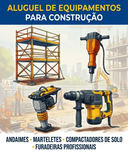 Aluguel de Equipamentos Andaimes/Compactador de Solo/Martelete/Furadeira