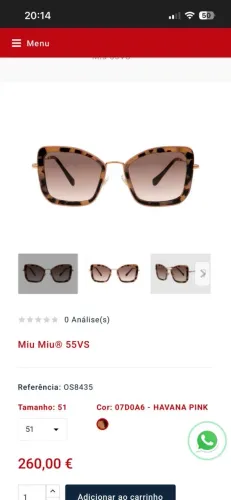 Óculos Miu Miu