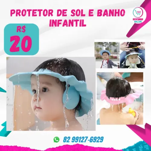 protetor de sol e banho infantil