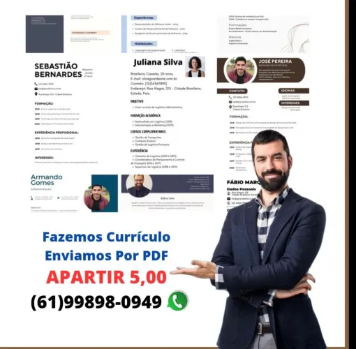 Faço currículo na hora e bem feito em PDF 