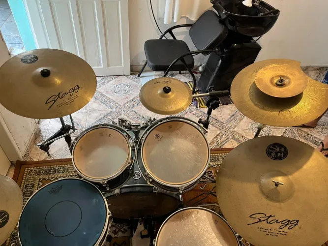  Bateria Nagano Garage Rock - Azul Sparkle Brilhante (Imperdível!)