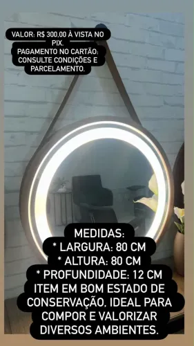 Espelho redondo led