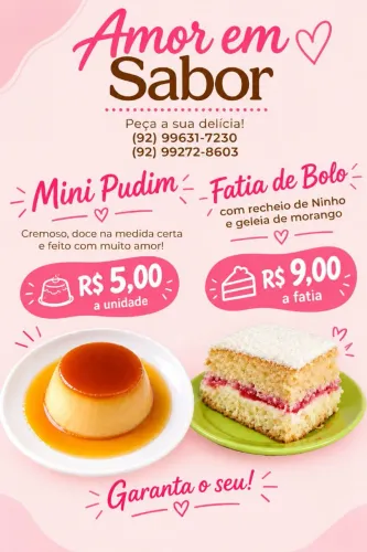 Bolo e pudim