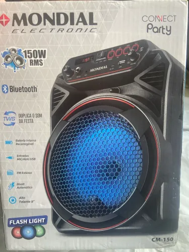 Caixa de Som Mondial Connect Party CM-150 150W RMS - Nova Lacrada na Caixa