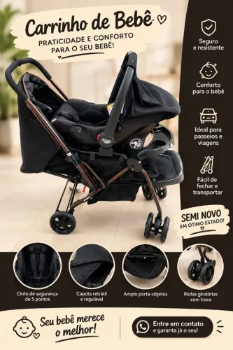 Carrinho + bebê conforto