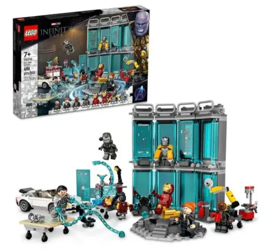 Lego 76216 iron man arsenal iron man armory sem caixa e sem manual completo laceado