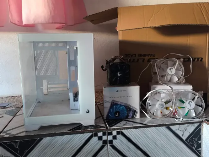 Gabinete branco Rise mode - Air cooler rise mode - kit com 5 ventoinhas rose mode