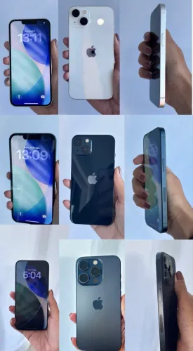 2 iPhones 13 e um iPhone 15Pro