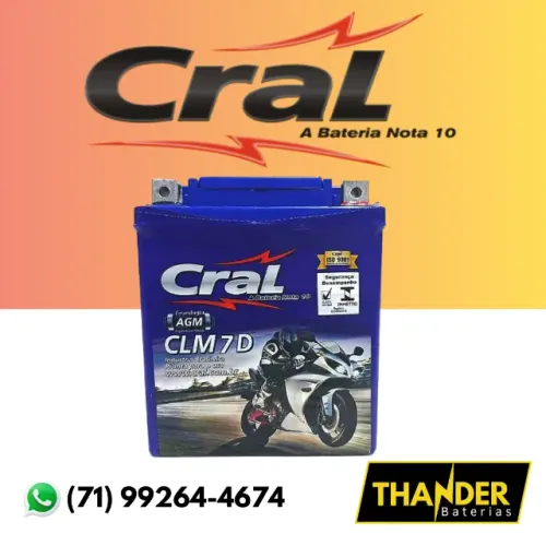 Bateria Para Motocicleta Cral 7Ah - Kawasaki/Honda/Suzuki