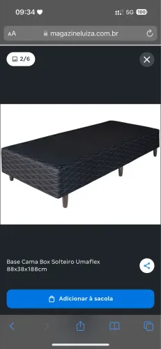 Base cama Box solteiro padrão