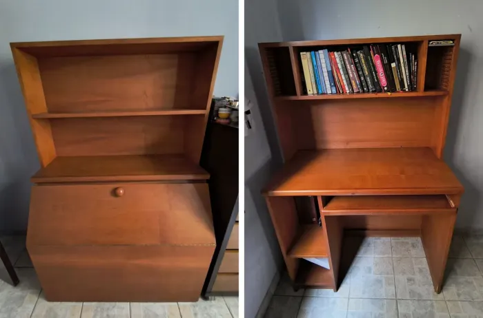 Conjunto 2 Móveis de Madeira - Escrivaninha + Bureau | R$ 600