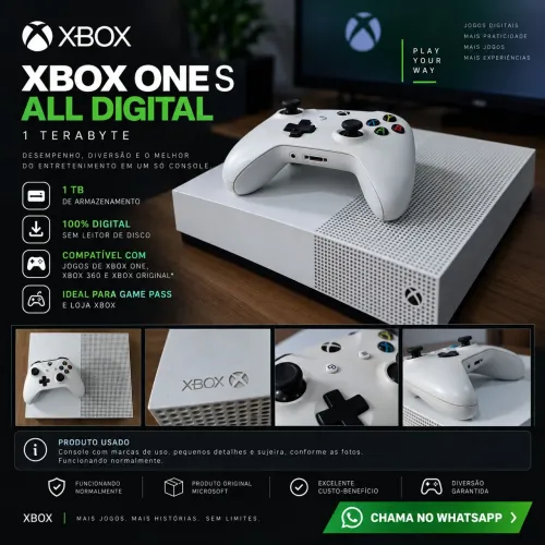Xbox One S All Digital 1TB| Favor, ler descrição