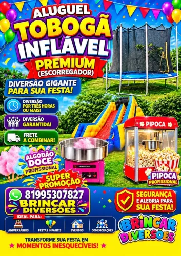 Aluguel de brinquedos e máquina de algodao