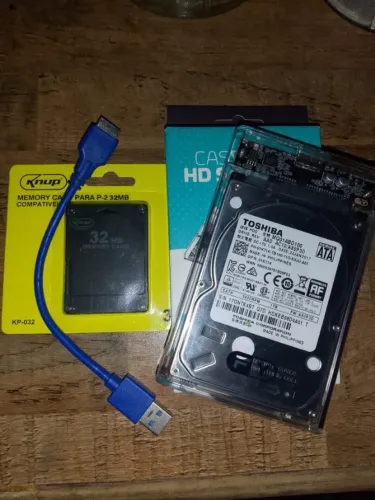 Kit Ps2 Hd 1Tb Memory Card 16Mb + 10 Mil Jogos